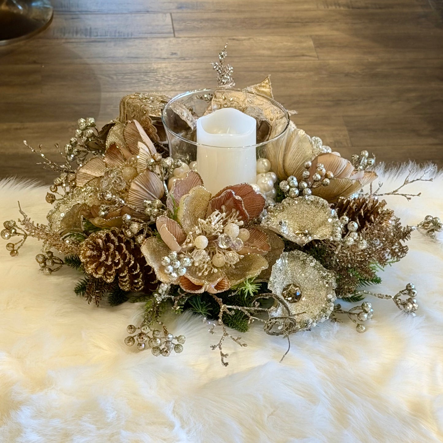 18”x8” Candleholder, Gold