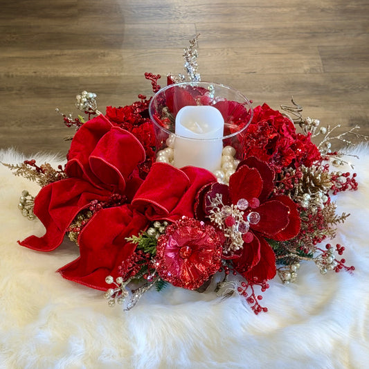 18”x8” Candleholder, Red