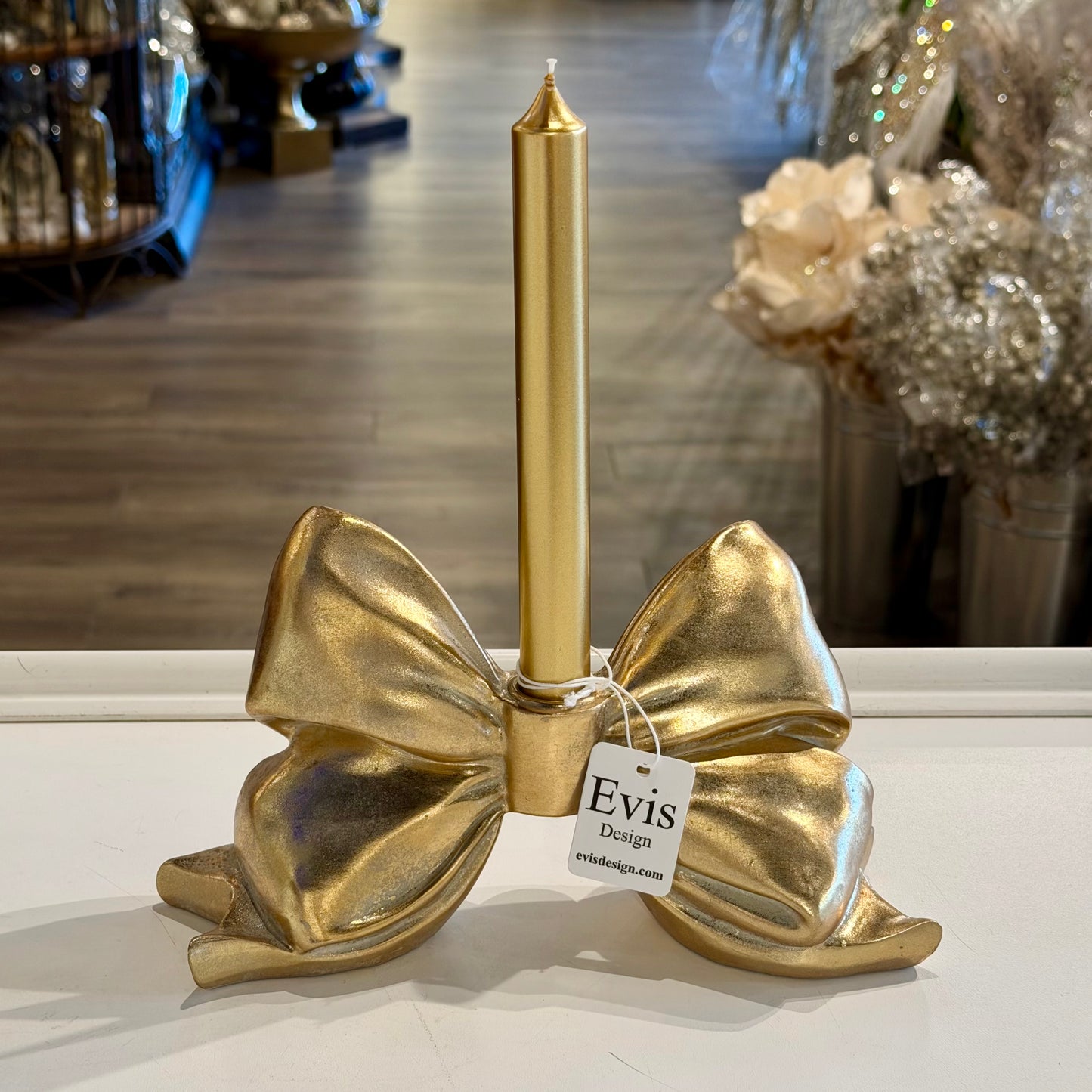 9” Gold Candle Holder