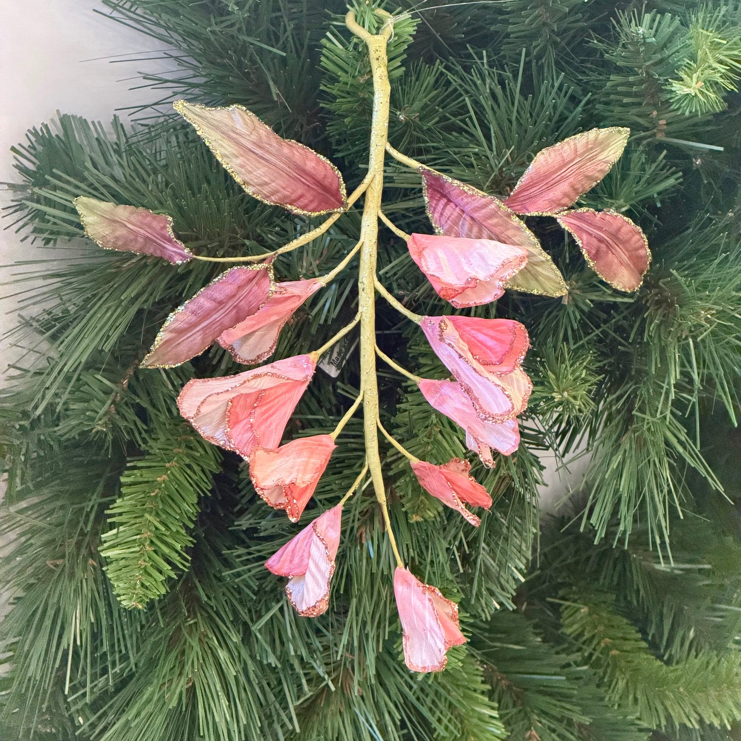 11" Pink Flower Pick Ornament