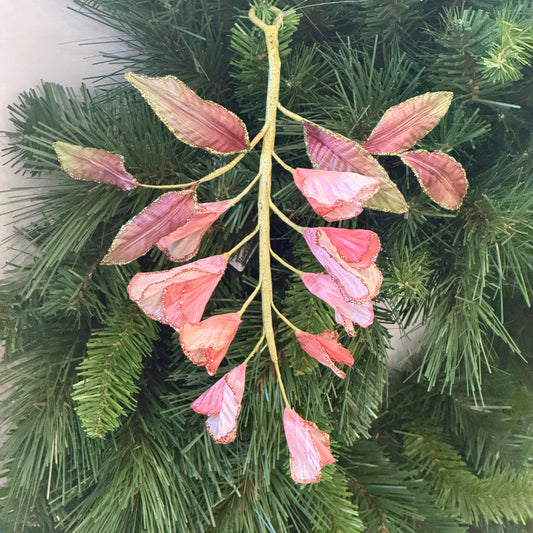 11" Pink Flower Pick Ornament