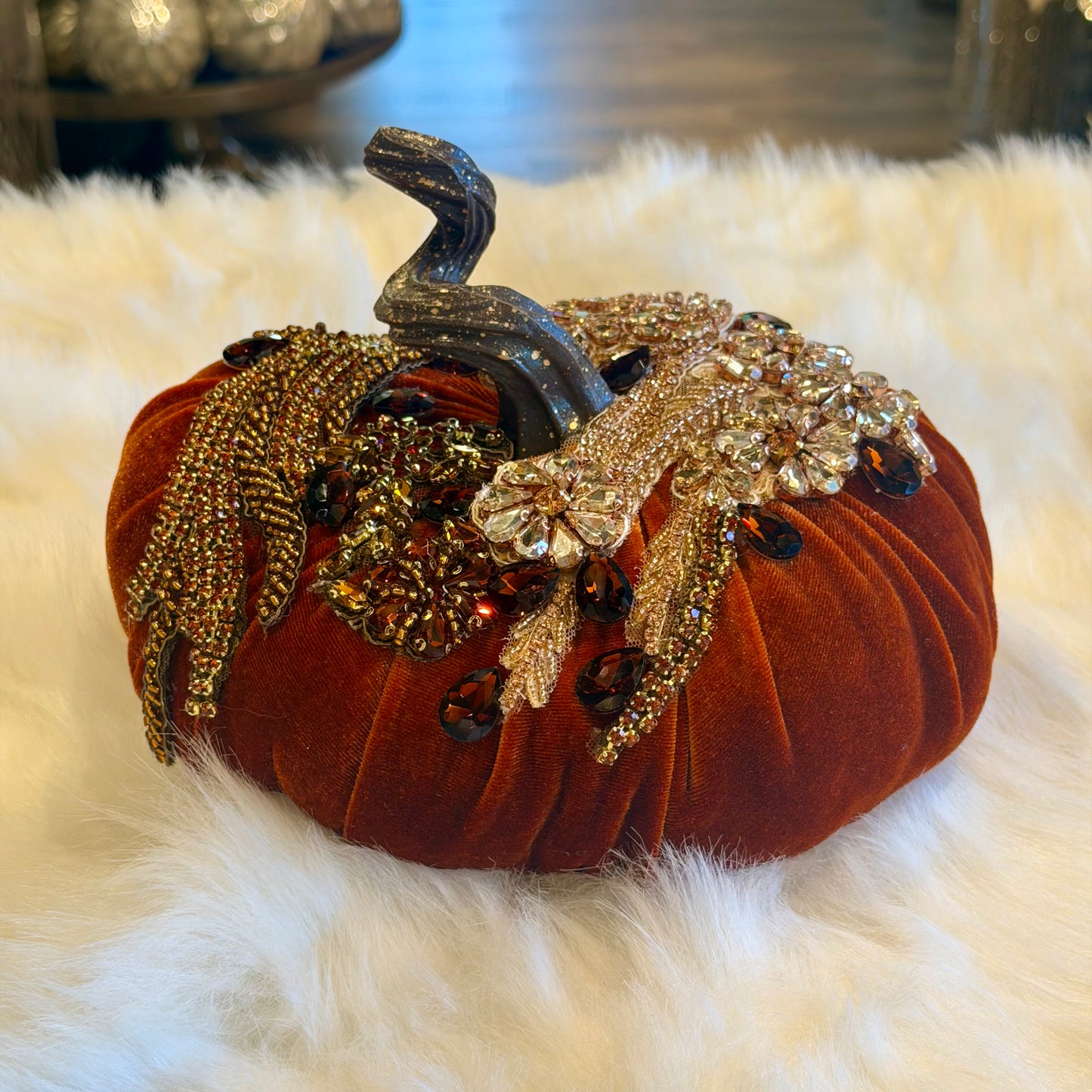 (Set of 3) 9”x6” Gemmed Pumpkins A
