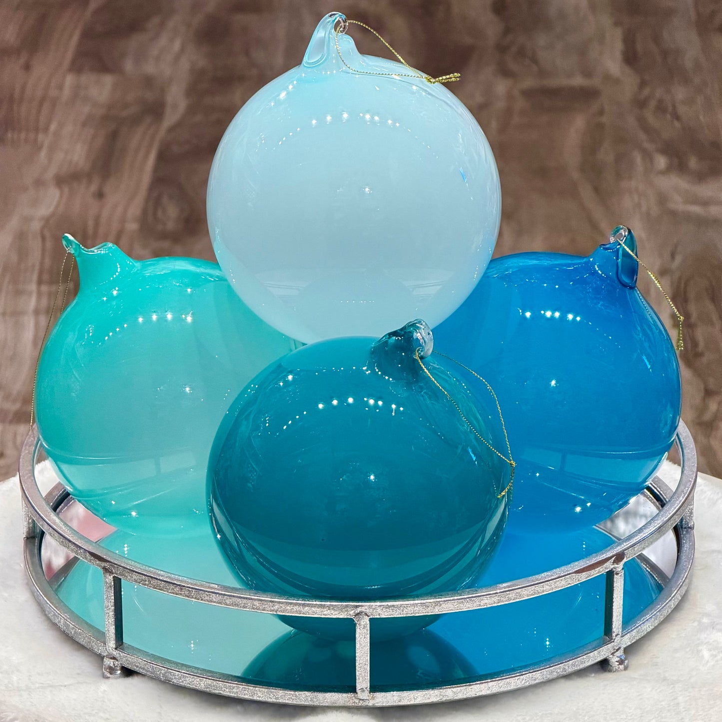 Bundle - Dozen 6” Glass Ball Ornaments