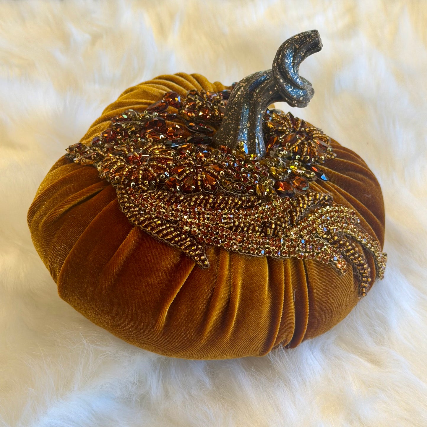 (Set of 3) 9”x6” Gemmed Pumpkins B