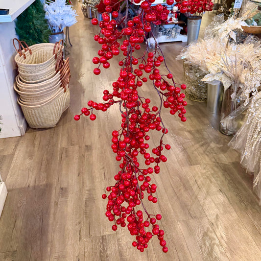 48" Red Berry Vine Garland