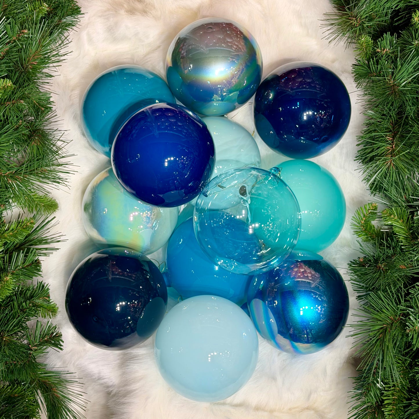 Bundle - Dozen 6” Glass Ball Ornaments