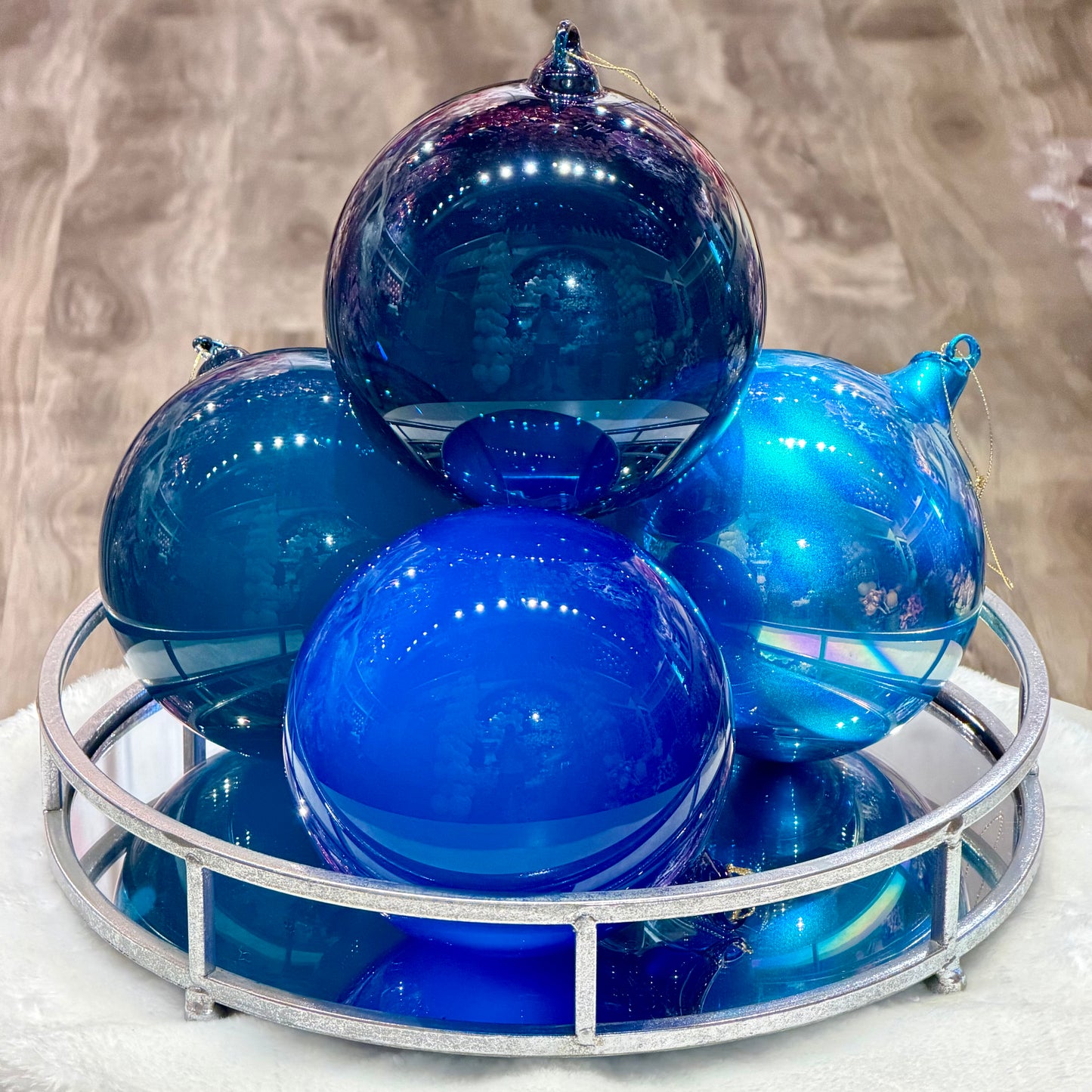 Bundle - Dozen 6” Glass Ball Ornaments