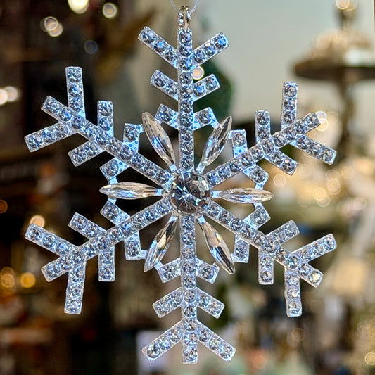 3.5” Clear Snowflake Rhinestone Ornament
