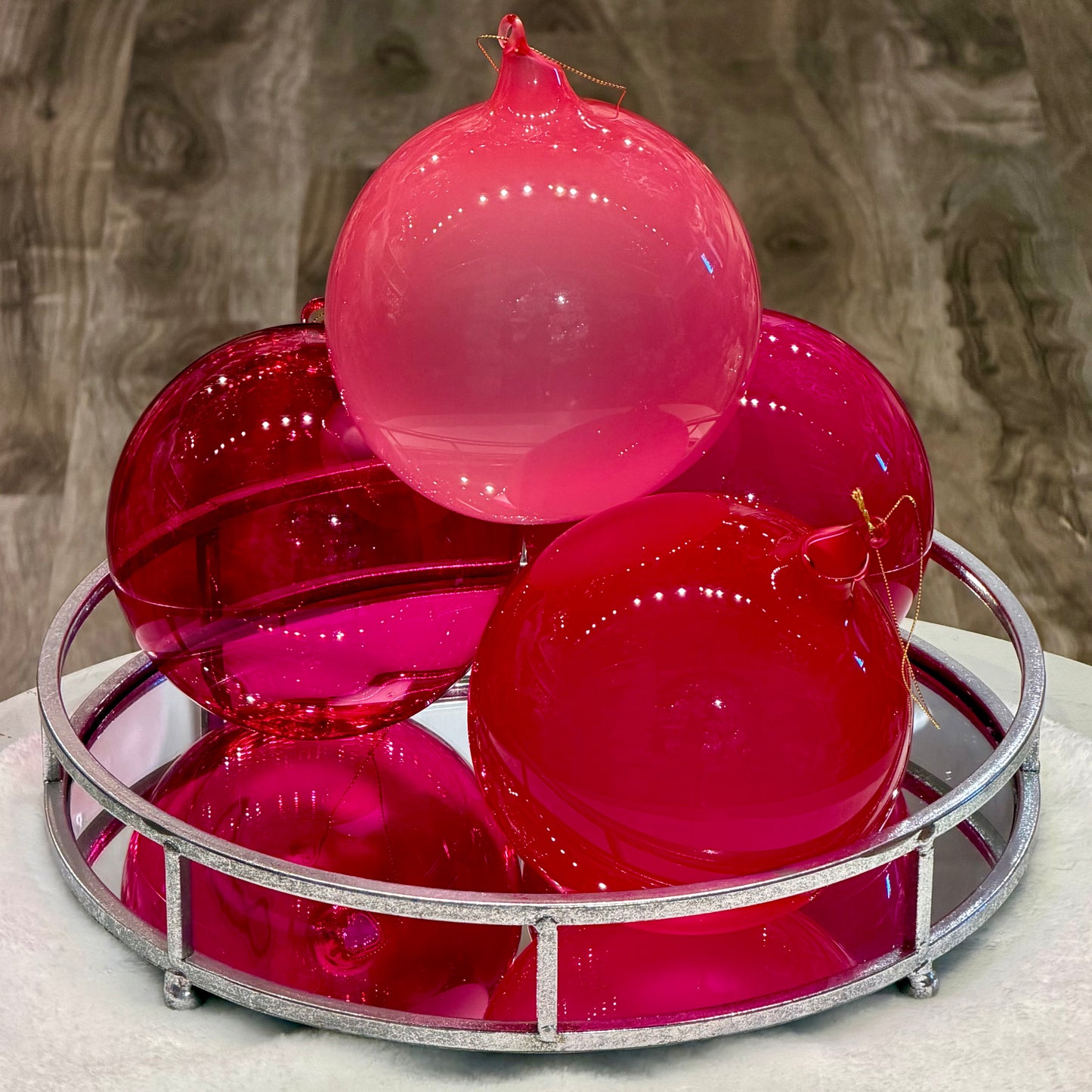 Bundle - Dozen 6” Glass Ball Ornaments