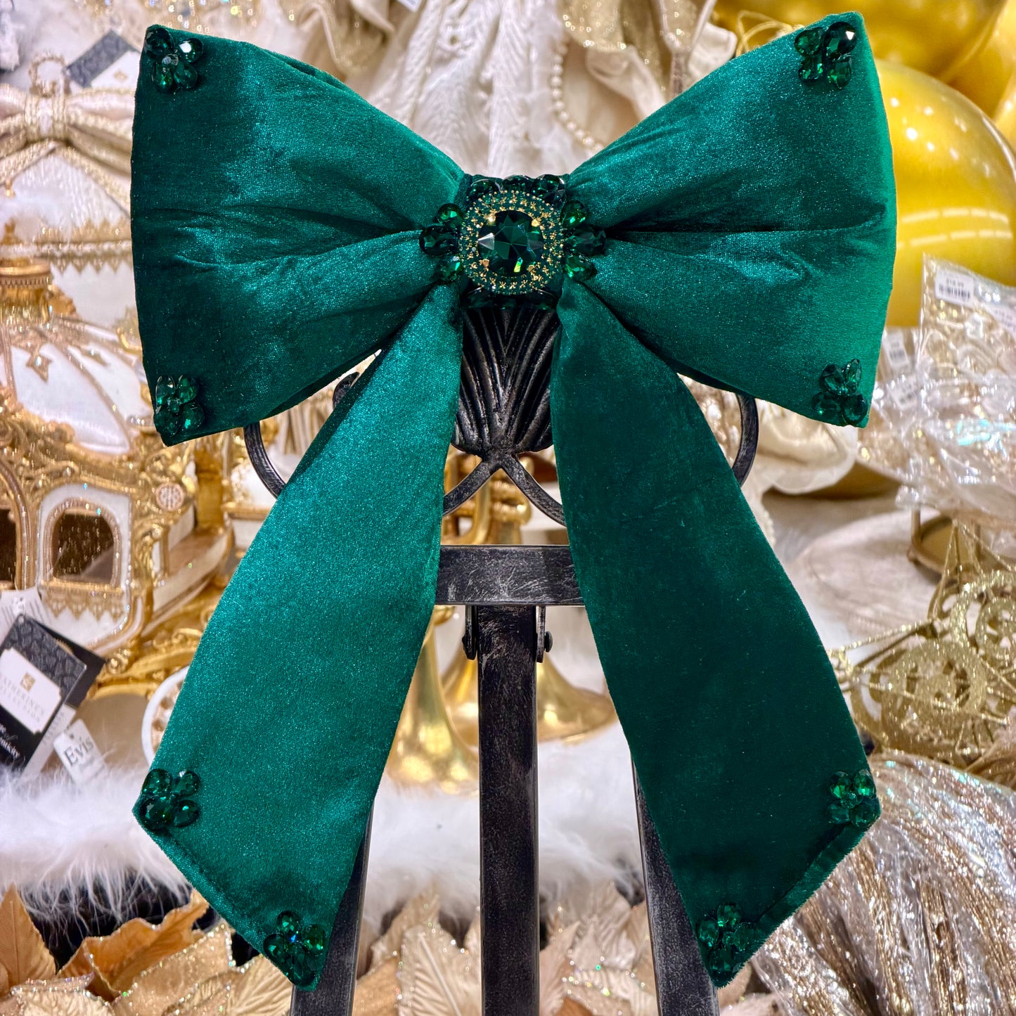 16” Emerald Bling Bow Haven