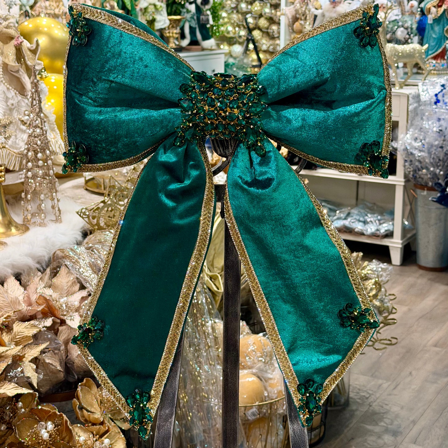 24” Emerald Bling Bow Verdant