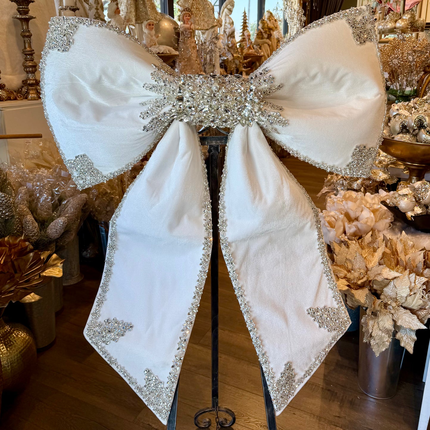 48” White Bling Bow Exquisite