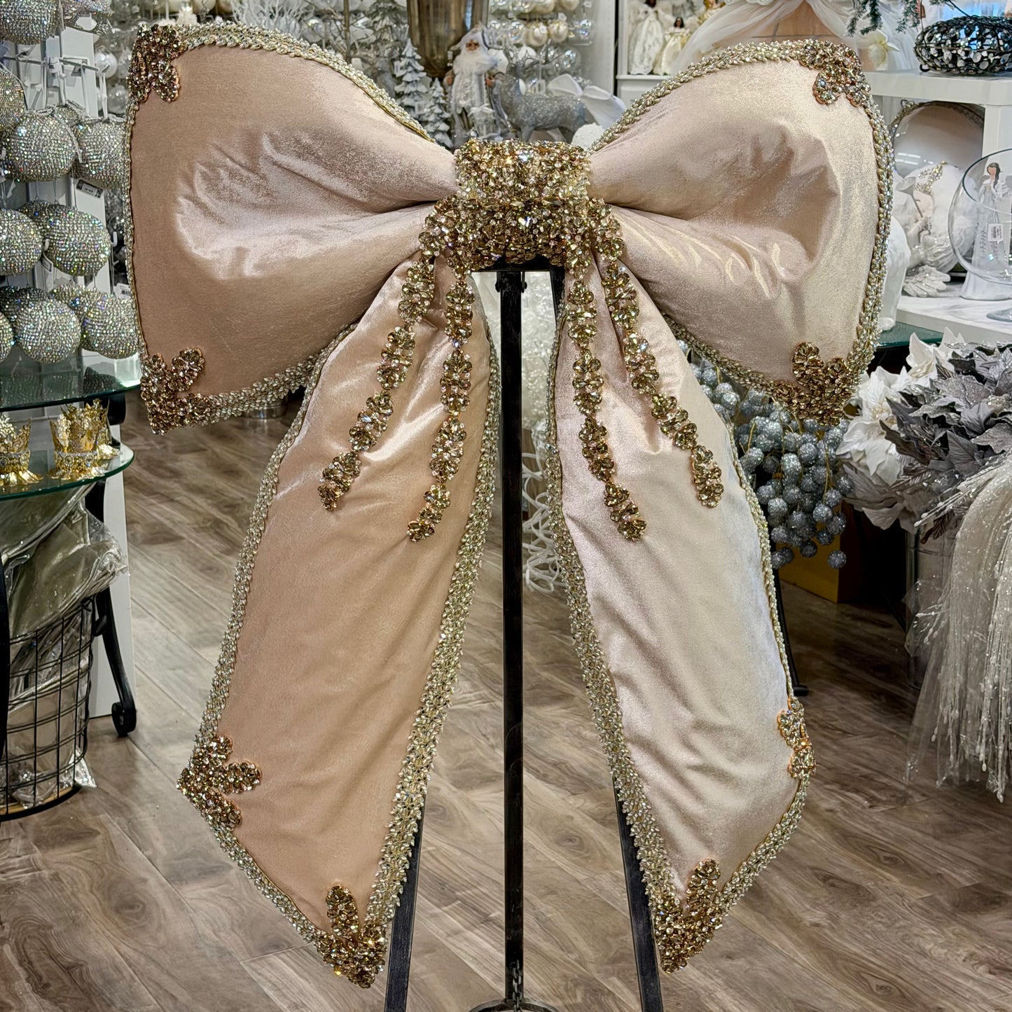 48” Champagne Bling Bow Majesty