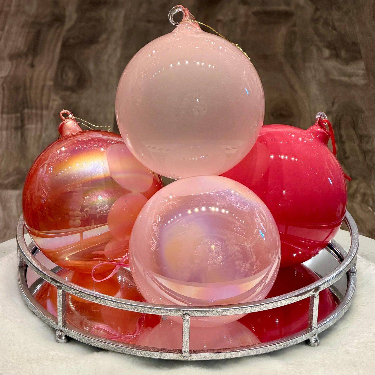 Bundle - Dozen 6” Glass Ball Ornaments