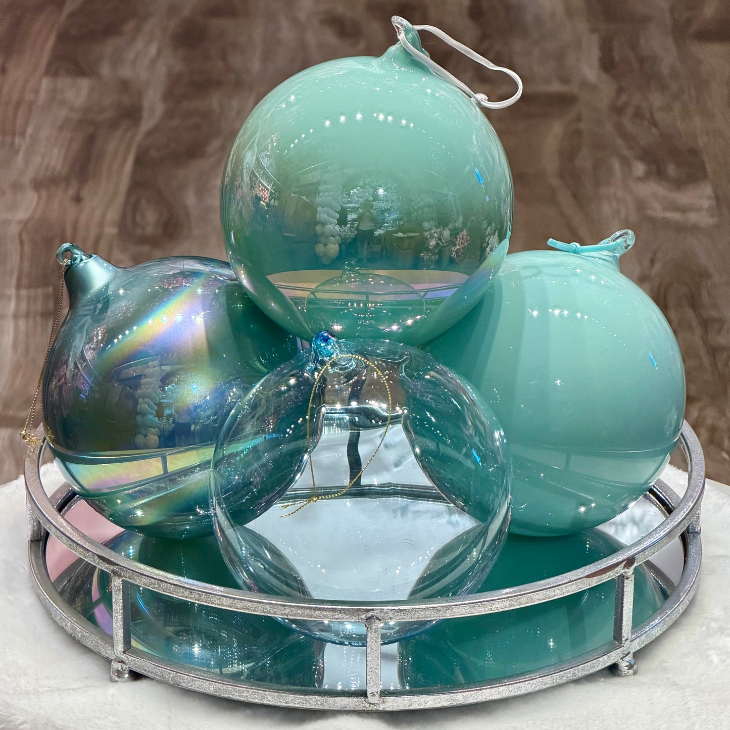 Bundle - Dozen 6” Glass Ball Ornaments