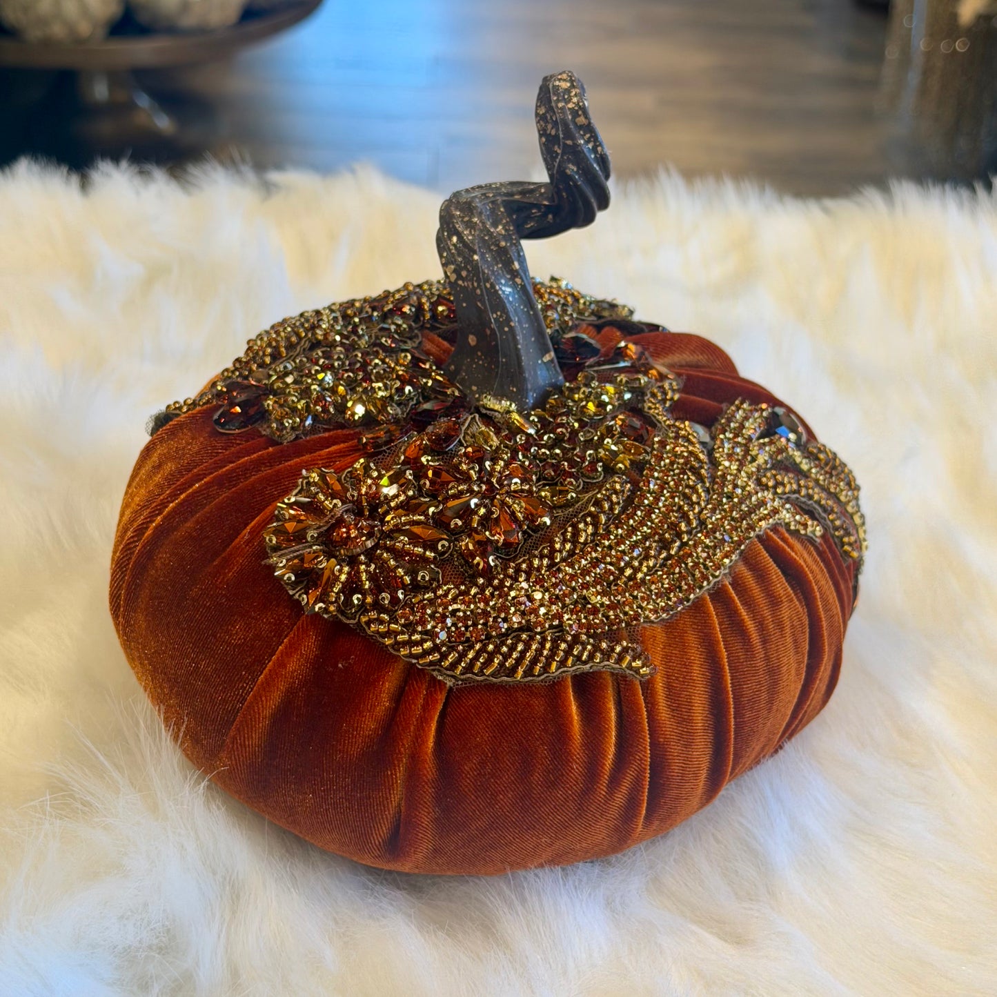 (Set of 3) 9”x6” Gemmed Pumpkins B
