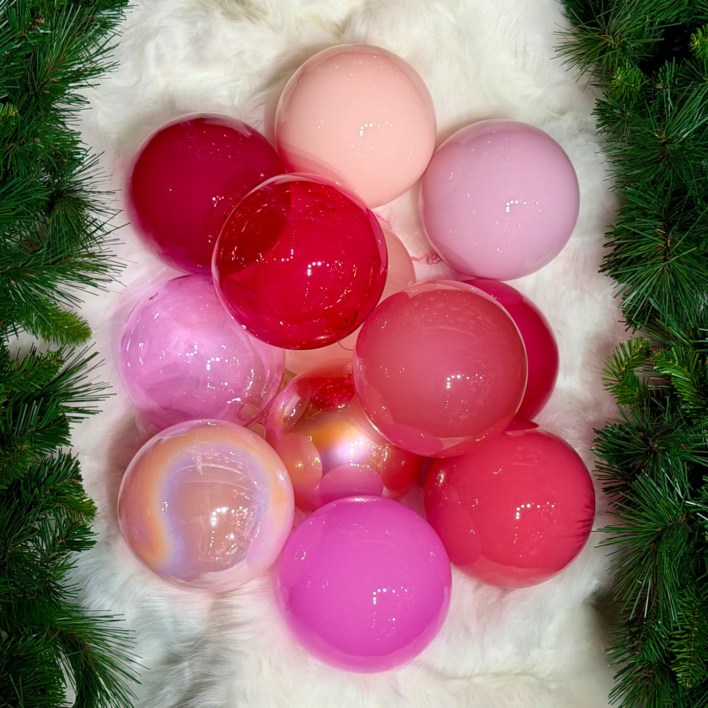 Bundle - Dozen 6” Glass Ball Ornaments
