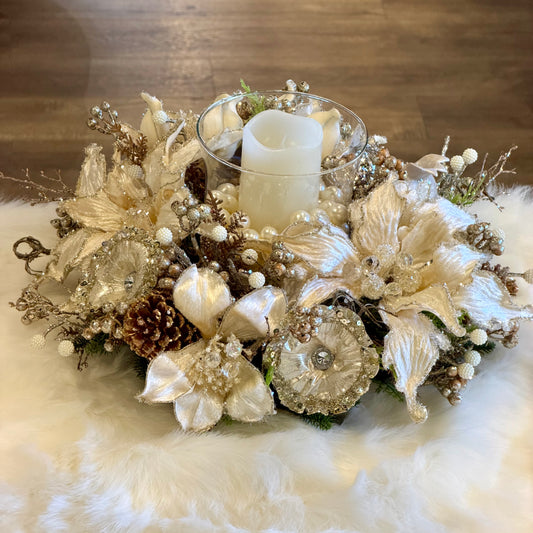 18”x8” Candleholder, Ivory