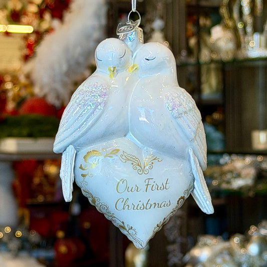 4.5" Doves 1st Christmas Ornament