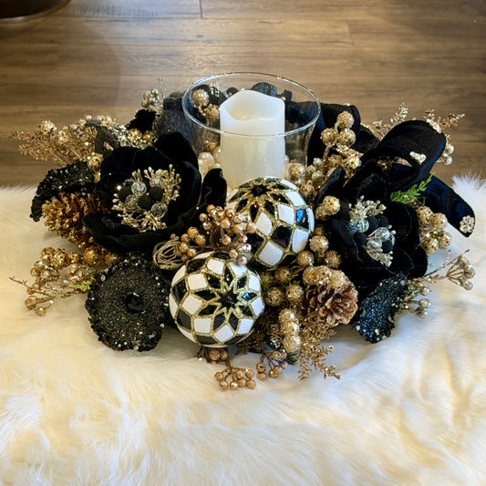18”x8” Candleholder, Black