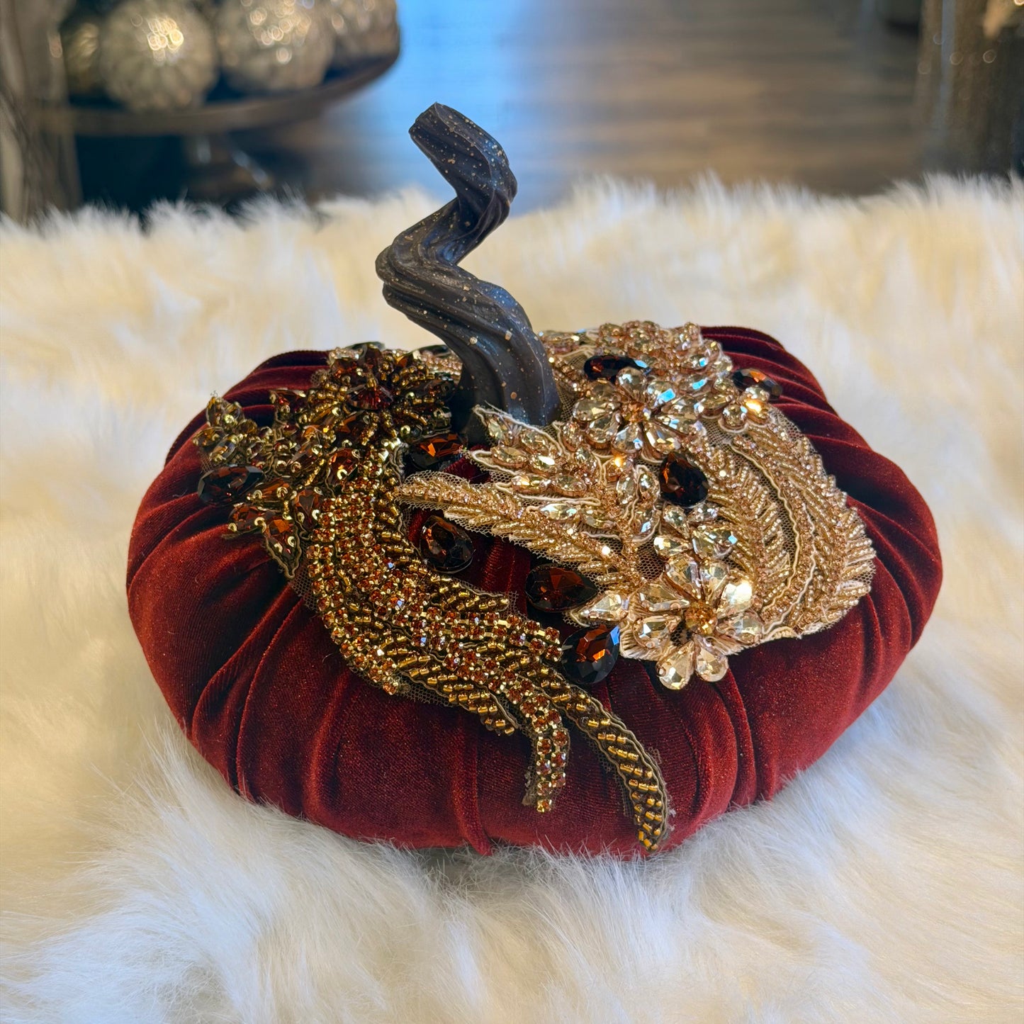 (Set of 3) 9”x6” Gemmed Pumpkins A