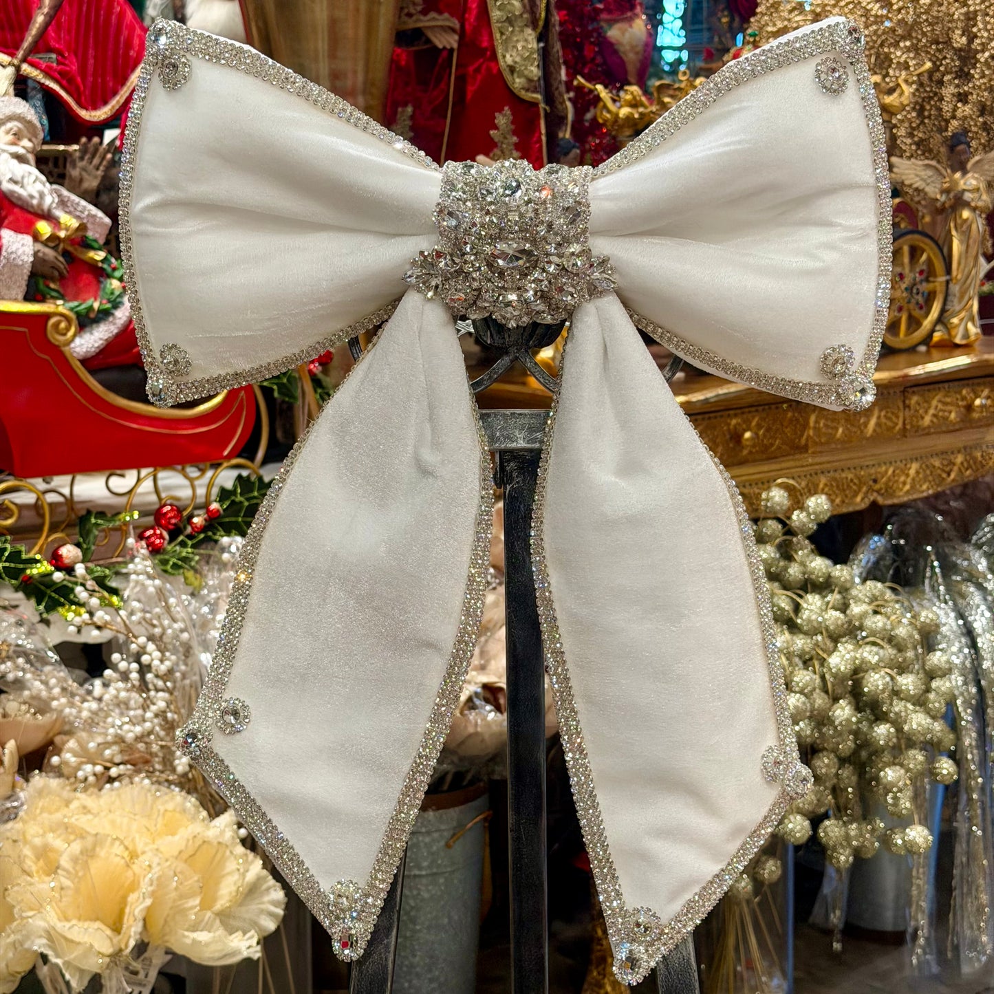 24” White Bling Bow Glamour