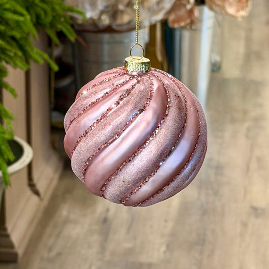 100mm Lavender Swirl Matte Ornament