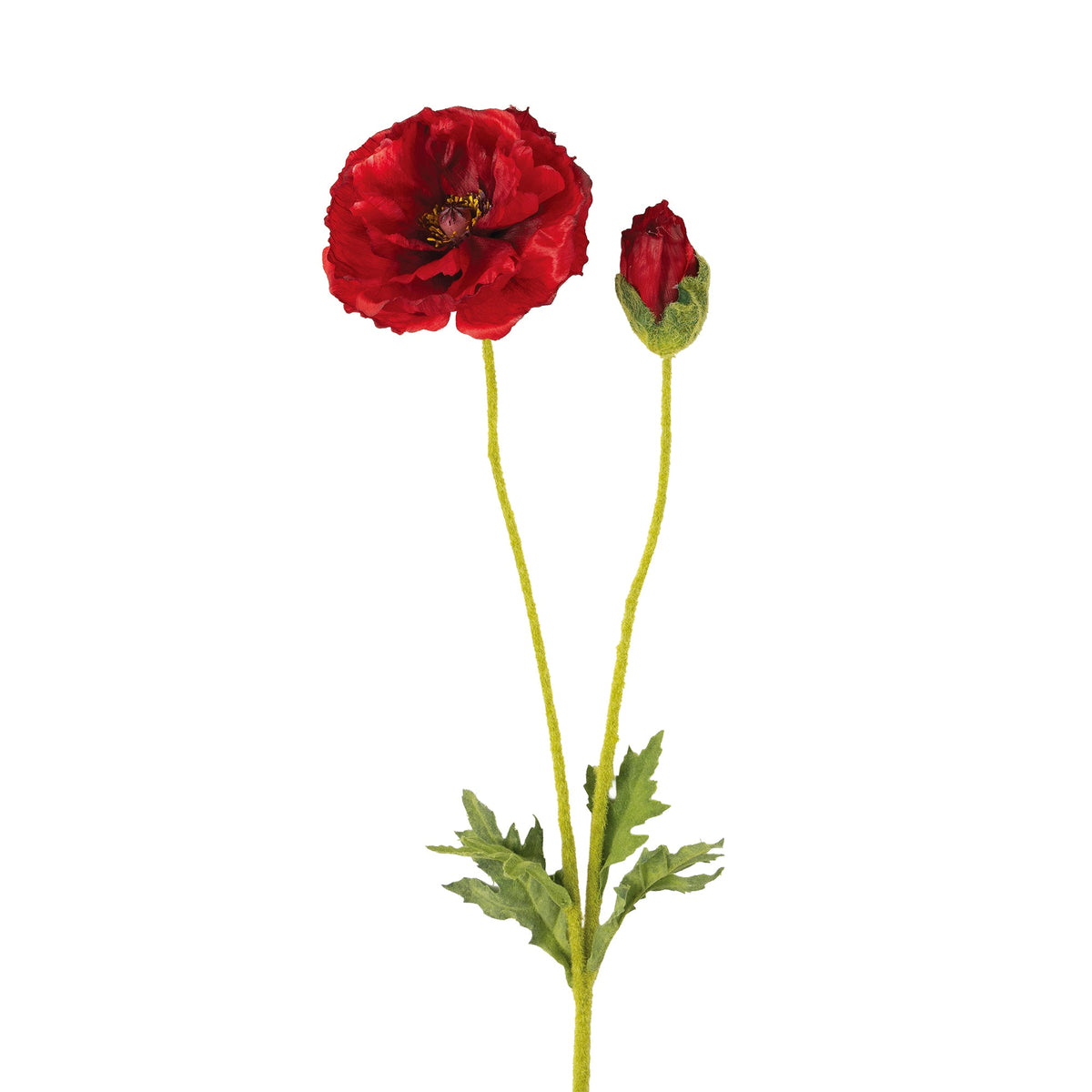 21" Poppy Spray Red