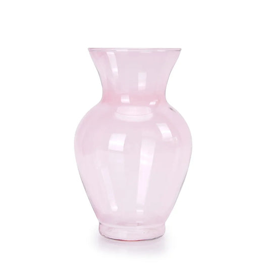 9" Pink Vase Transparent Glass
