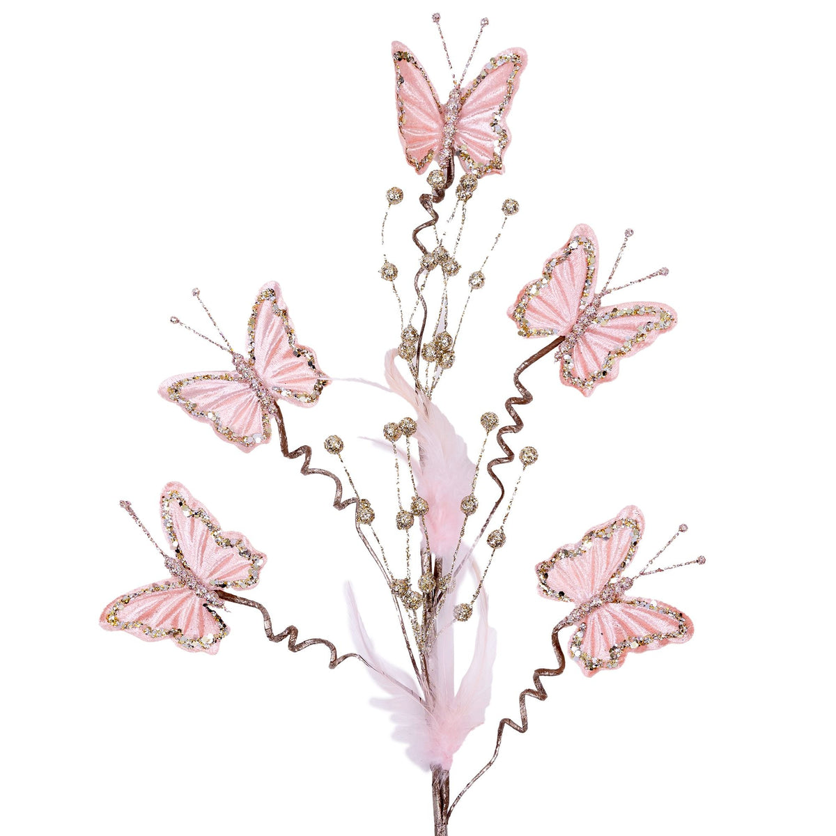 31" Pink Butterfly Spray