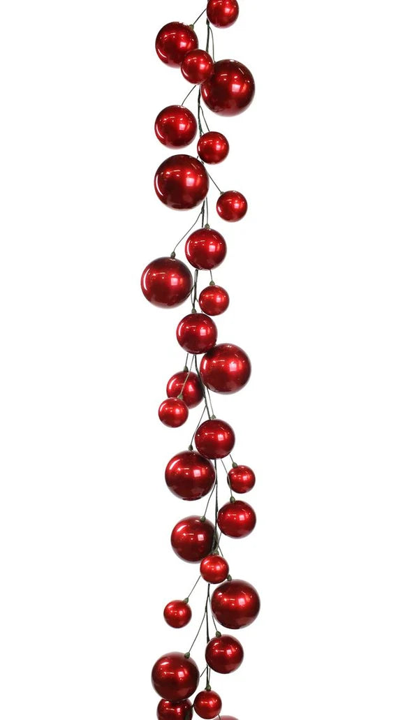 10' Red Garland Candy Apple Balls