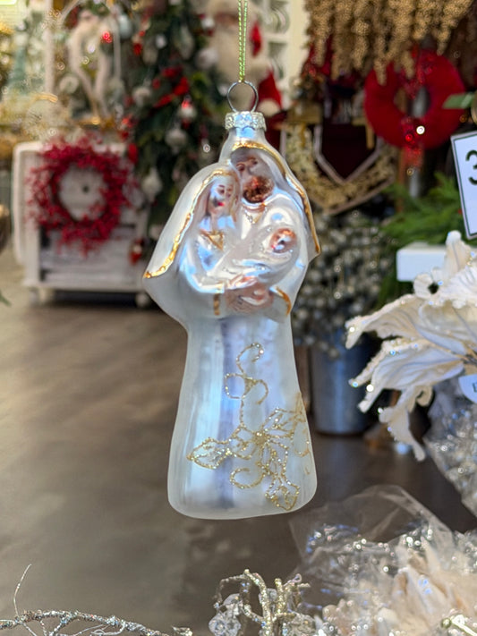 5" Holy Family Glass Ornament