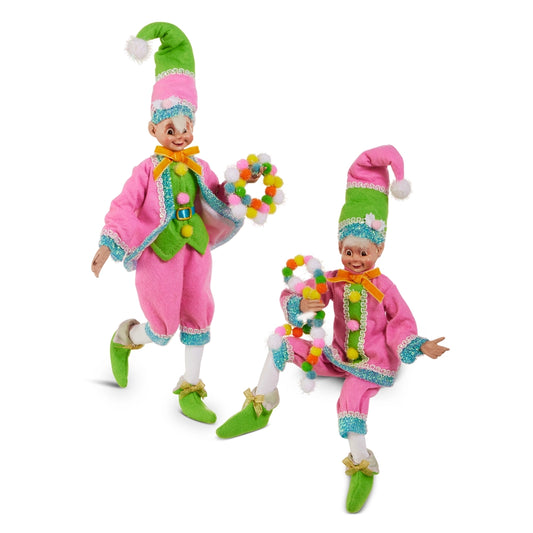 18" Neon Noel Posable Elf