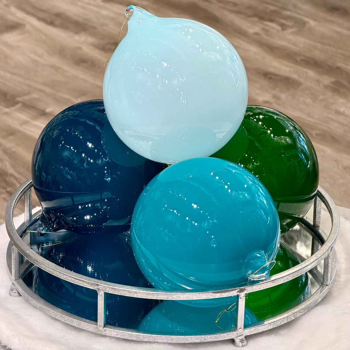 Bundle - Dozen 6” Glass Ball Ornaments
