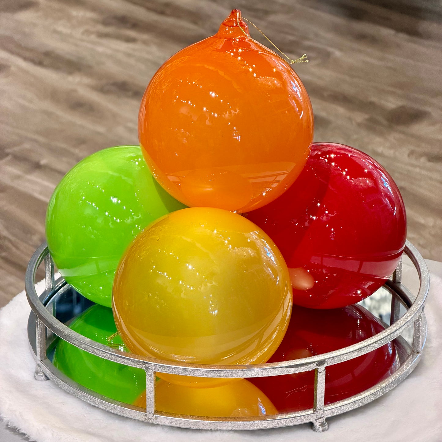 Bundle - Dozen 6” Glass Ball Ornaments