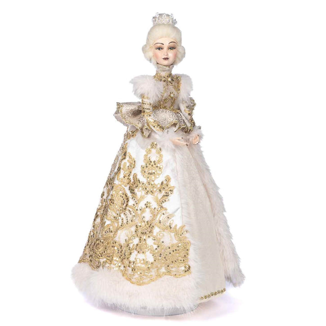 62cm Regal Winter Lady Doll w/ Stand & Box Cream Gold
