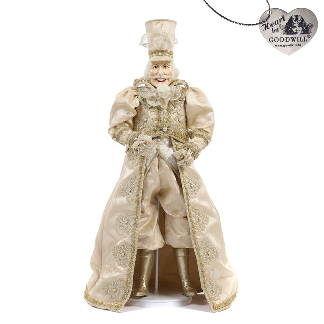 Cream gold doll nutcracker, 90 cm, for Christmas decorating