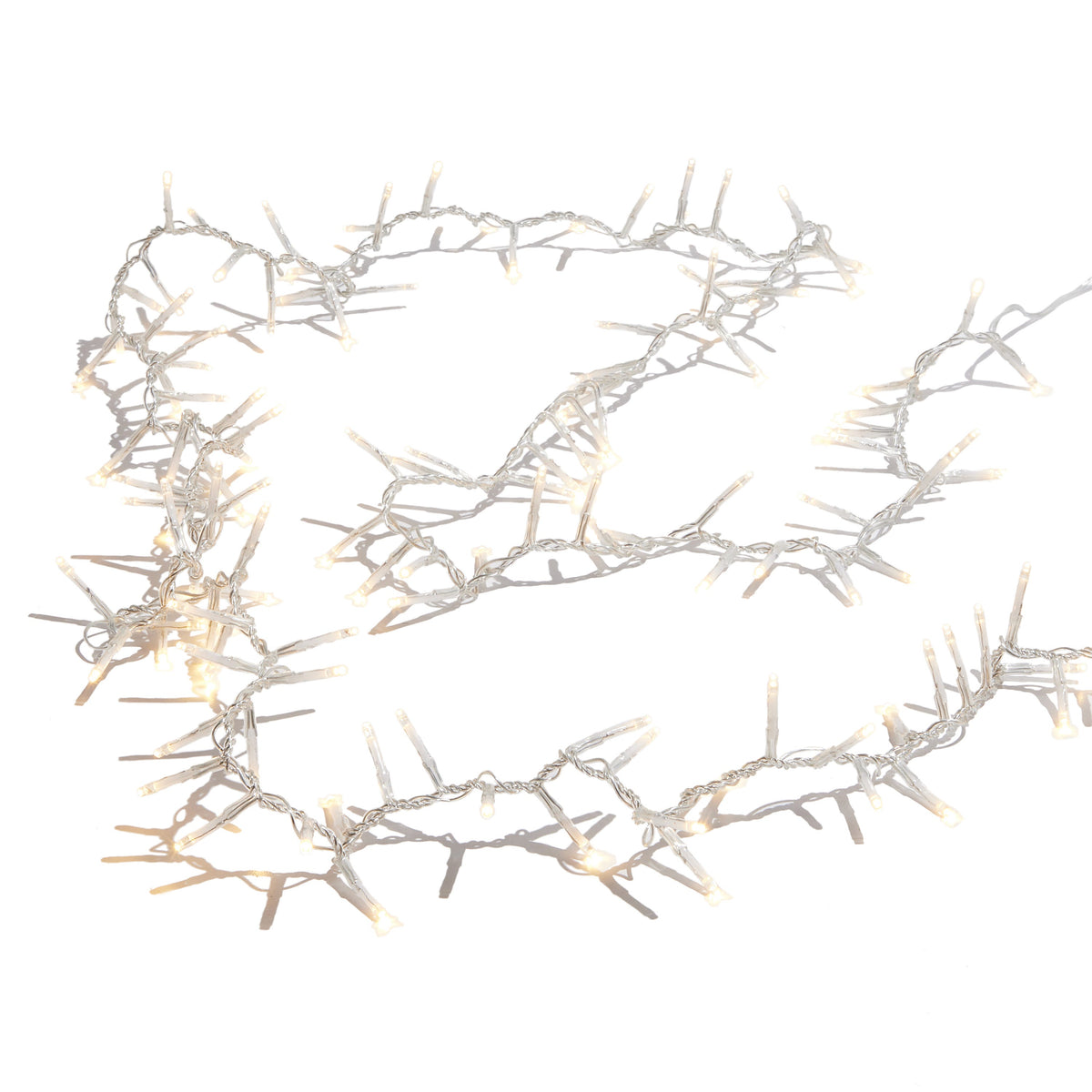 73' 1K White LED Clear Wire Connectable Snake Garland