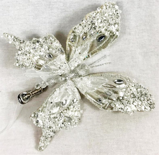 8.5" Platinum Butterfly w/ Clip Icy