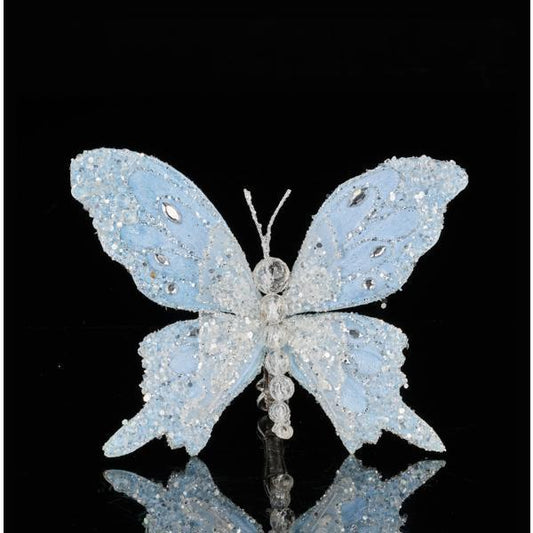8.5" Blue Icy Butterfly w/ Clip