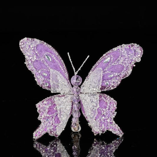 8.5" Icy Butterfly w/ Clip Purple
