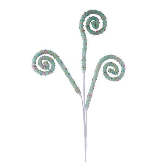Sprinkle swirl glitter spray with curling stems.