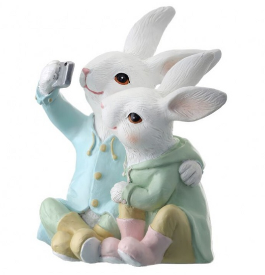 7" Sitting Selfie Bunnies