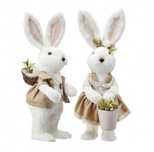 S/2 12" Bunny Couple