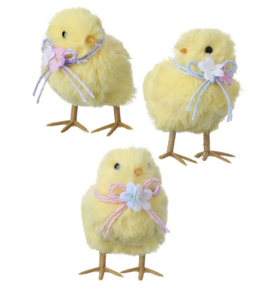 Box/3 4" Plush Chick w/ Flower