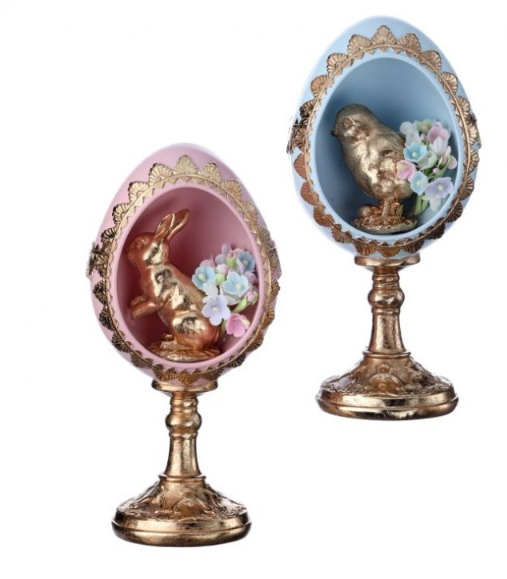 7" Egg Pedestal w/ Bunny/Chick Pastel