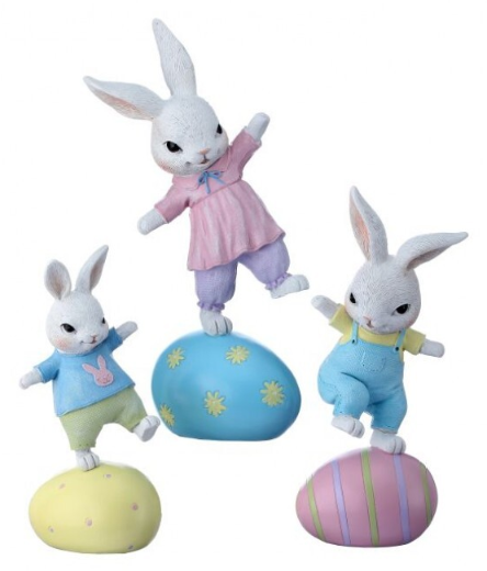 Set/3 10" Egg Bunnies