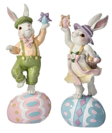 Set/2 10" Bunnies on Eggs