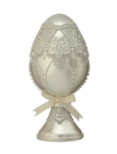 12" Pedestal Egg Fancy Beaded