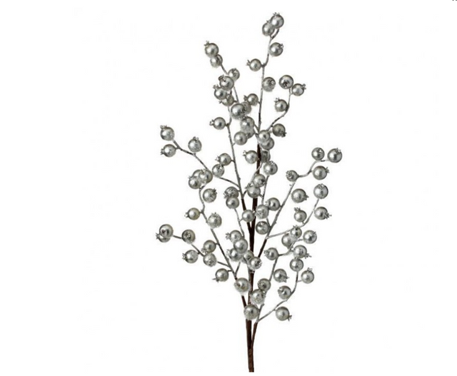 Platinum berry spray, 26 inch, for Christmas decorating